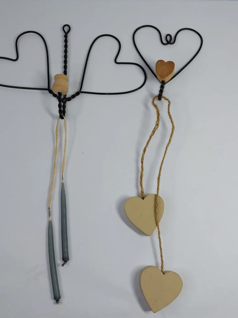 Primitive Country Wire Metal Heart Ornaments Rustic Farmhouse Cottagecore Lot